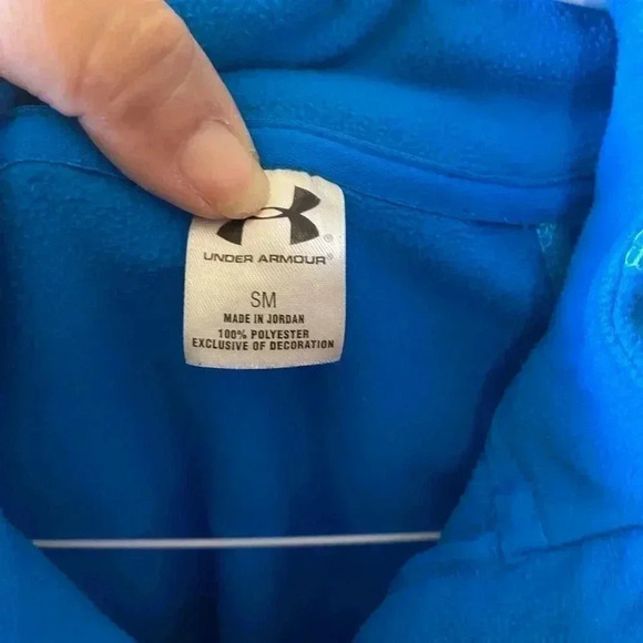 Teal 1/4 zip Under Armour fleece, size Small - Picture 4 of 8